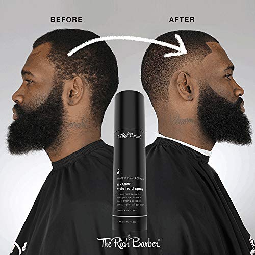 The Rich Barber N¡¯Hance Hold Spray for Hair Building Fibers - Long Lasting Locking & Setting Hold Spray for Natural Concealing Hair Thickening Fibers (5 oz.)