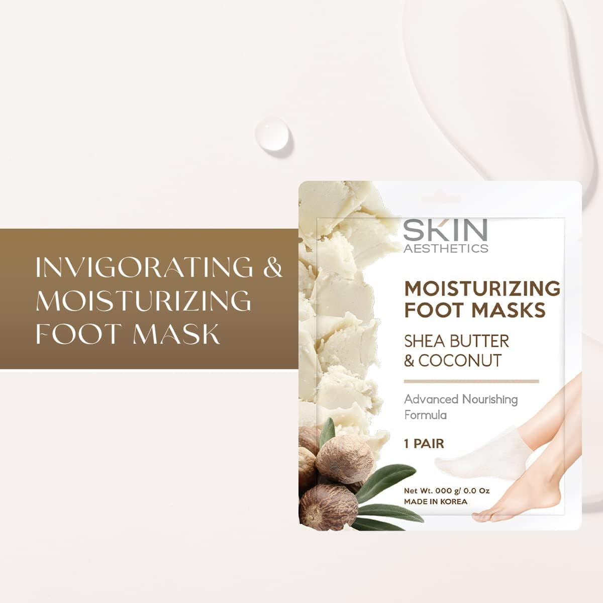 Skin Aesthetics Moisturizing Foot Mask Variety Pack – Smooths Rough Skin, Hydrates Dry Feet, Softens Tough Calluses – Dermatologist Tested Korean Skin Care, Cruelty Free, Vegan Clean Beauty – 12 Pairs