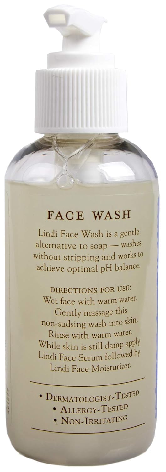 Lindi Skin Face Wash - Gentle Non-Foaming Daily Cleanser for Sensitive & Compromised Skin, Won't Strip, Sting, or Disturb the Skin Barrier, Reduce Facial Rashes, Redness, and Itching (4 fl oz)
