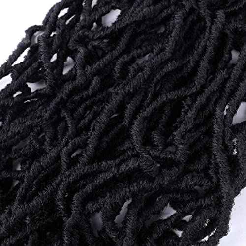 7 Packs 24 Inch Soft Locs Crochet Hair Pre Looped Faux Locs Crochet Braids for Butterfly Locs Dreadlocs Synthetic Hair For Black Women (1B, 24 Inch (Pack of 7))