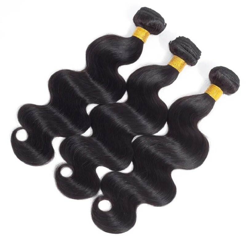 Body Wave Human Hair Bundles - Natural Black Brazilian Virgin Remy Hair Extensions | 14, 16, 18 Inch Soft & Healthy