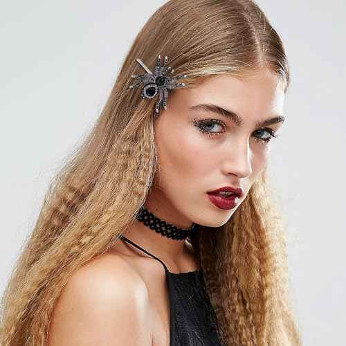 EVER FAITH Women's Austrian Crystal Gorgeous Spider Hair Clip Black Silver-Tone