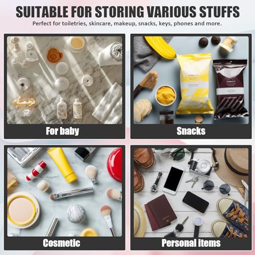 Chenille Letter Clear Makeup Bags Snacks Bag for Travel, Preppy Patch Nylon Cosmetic Pouch with Handles and Zipper, Waterproof Large Clear Travel Toiletry Purse Storage for Women White