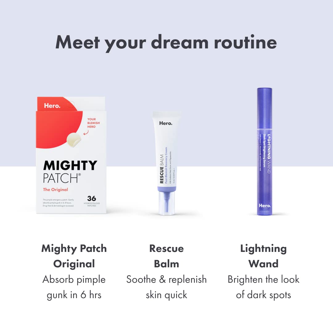 Hero Cosmetics Rescue Balm Post-Blemish Recovery Cream - Intensive Nourishing and Calming for Dry, Red-Looking Skin - Dermatologist Tested (15 ml, 0.5 fl. oz)