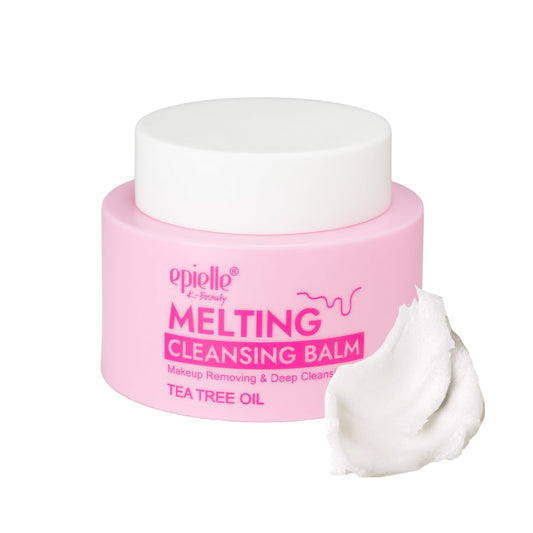 Epielle Melting Cleansing Balm Oil Cleanser - Tea Tree Oil Makeup Remover for Face, Gentle Deep Pore Cleanser, Waterproof Mascara Remover, Sensitive Skin Safe, 1.05oz