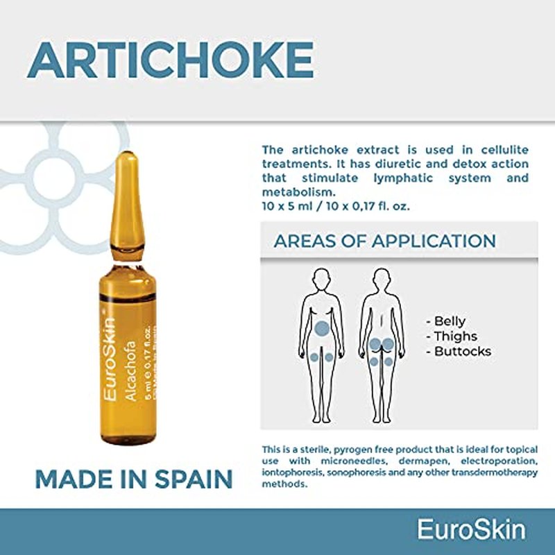 MEDIDERMIK ARTICHOKE. The artichoke extract is used in cellulite treatments. Aestheticians' favorite liquid ampoules. 20 x 5 ml / 20 x 0,17 fl. oz