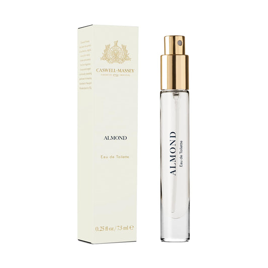 Caswell-Massey Almond Eau De Toilette Perfume Spray, Infused With Cherry, Salt & Tonka Bean, Fragrance for Women, Made in USA, 0.25 Ounces