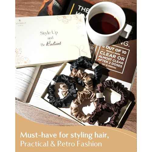 Yanibest Satin Scrunchies for Women, Hair Ties No Damage for Girls, Silk Ponytail Holders 6pcs Headwear