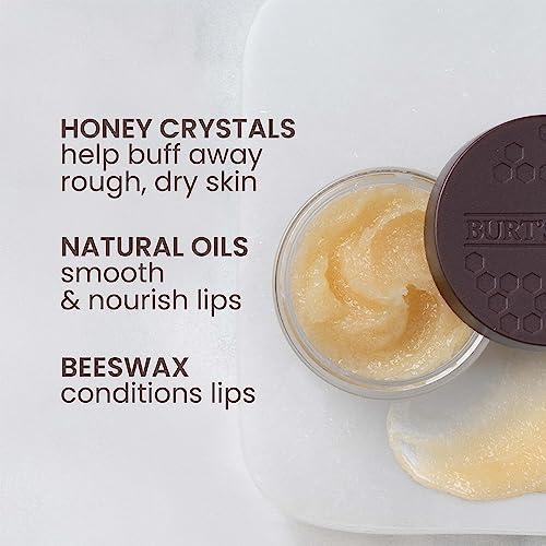 Burt's Bees Conditioning Lip Scrub and Overnight Intensive Lip Treatment, With Ceramides, Exfoliates and Hydrates Lips 8 Hours, Natural Origin, 2 Jars, 0.25 oz