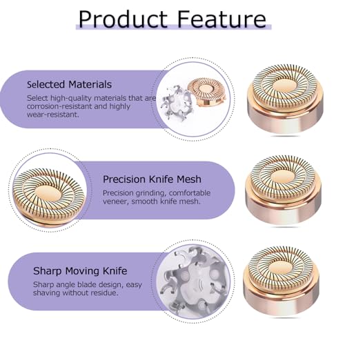 Generation 2 Replacement Heads for Flawless Facial Hair Remover Replacement Heads,Suitable for Flawless Replacement Heads Gen 2 for Flawless Facial Hair Remover for Women,As Seen On TV.(4 Pack)