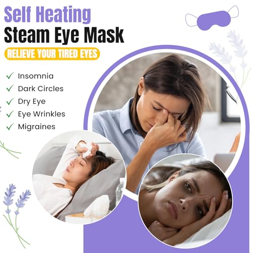 XPCARE 16 Pack Steam Eye Masks for Dry Eyes, Heated Eye Mask Warm Compress for Eyes,Disposable Heated Eye Mask for Dark Circles, Puffy Eyes, Relief Stress Eye Fatigue£¨Lavender£©