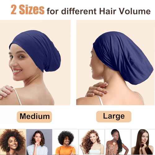 Satin Bonnet for Sleeping Night Cap, Adjustable Satin Lined Silk Bonnets Sleep Cap for Curly Hair Braids Beanie Black Women