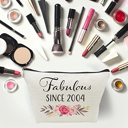 21st Birthday Gifts for Girls, Sweet 21 Year Old Gift Makeup Bag, 21 Birthday Gift Makeup Bags for Her, Sister, Friend, Daughter, Teen Girl Gifts Makeup travel Bag, Cosmetic Bag, Fabulous Since 2004
