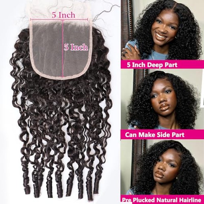 YMS 3C4A Burmese Curly Human Hair Transparent HD Lace Closure 22 Inch Unprocessed Burmese Raw Hair Real Human Hair 16A Natural Color Human Hair 5x5 Lace Closure