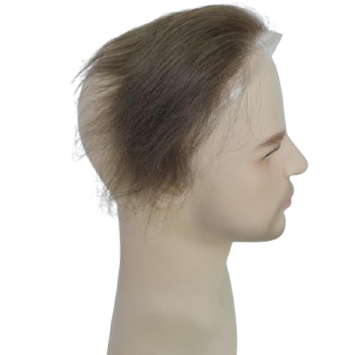 Vennsian Receding Forehead Natural Hairline Full Swiss Lace Frontal Toupee Real Human Hair Replacement System Frontal Hair Topper (1B Black Color, 1.57x7.08 INCH)