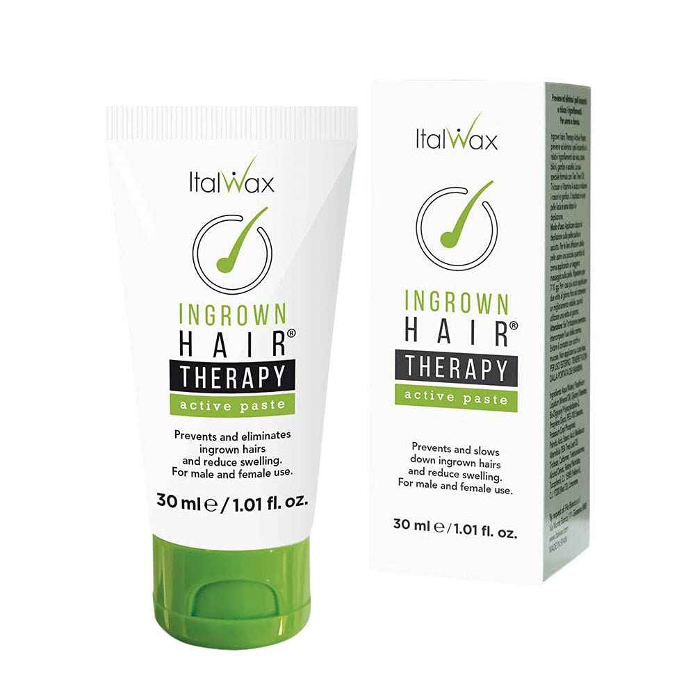 Italwax Ingrown Hairs Therapy Active Paste 30ml / 1fl.oz - Tea Tree Oil - Prevents and eliminates ingrown hairs and bumps - Ideal for face delicate areas