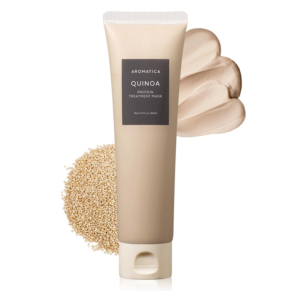 AROMATICA Quinoa Protein Hair Mask Treatment, Silicone-free, Sulfate-free/Nourishes, Moisturizes, and Adds Shine (5.41oz / 160ml)