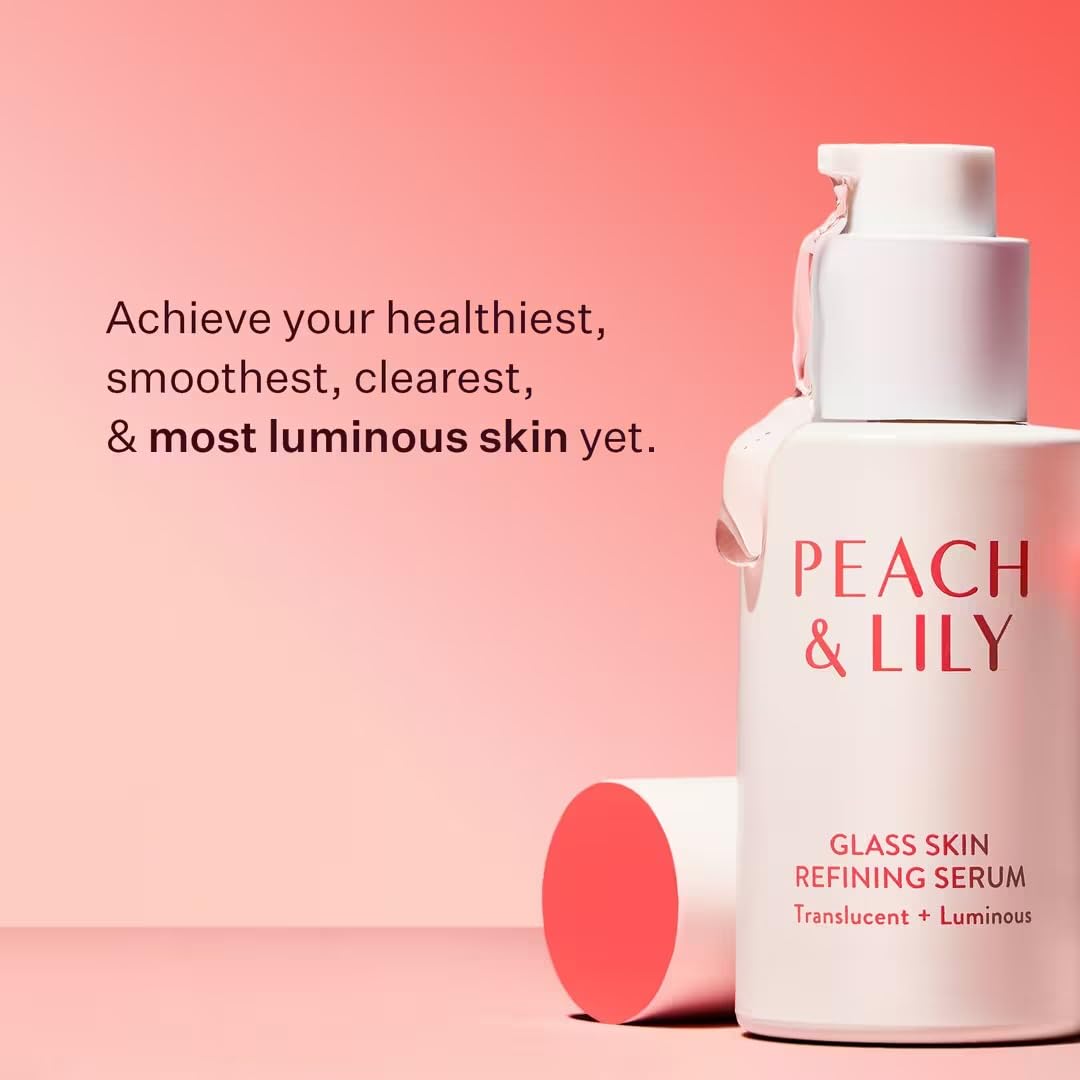 Peach & Lily Glass Skin Refining Serum - Hydrating Hyaluronic Acid & Niacinamide for Sensitive Skin | 1.35 oz, Vegan, Korean Beauty