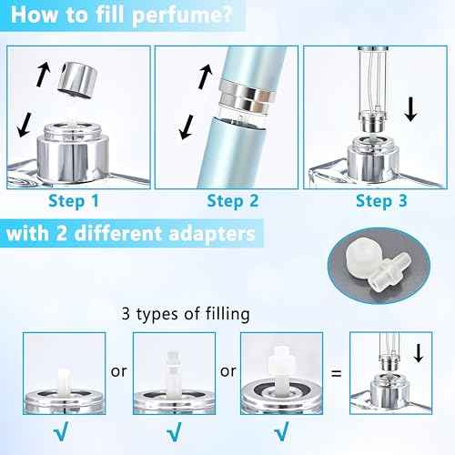 Travel Refillable Perfume Atomizer Bottle 3-Pack 5ml Leakproof Travel Perfume Refillable Bottle (Black & Gold & Silver)