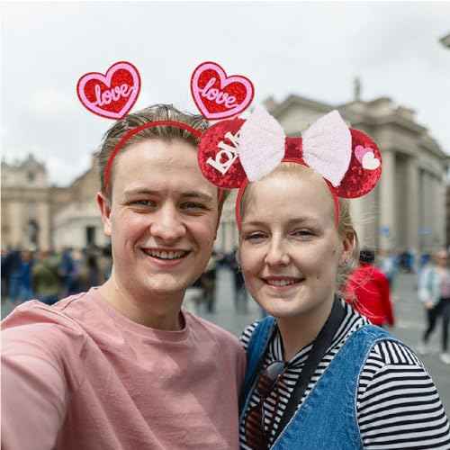 YOWOCAL Love Sequin Mouse Ear Hair Hoops