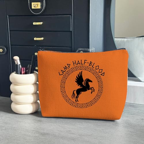 WCGXKO Percy Movie Camp Half-Blood Greek Mythology Long Island Makeup Bag Bookish Gift