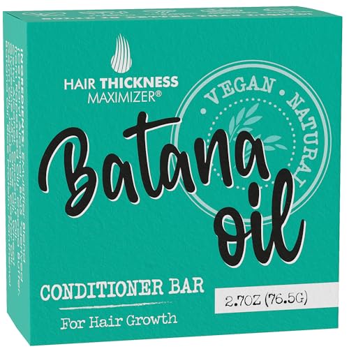 Batana Oil for Hair Growth Conditioner Bar. Eco Friendly, Vegan, Color Safe, pH Balanced. Solid Conditioner Bar Equal To 3 Liquid Bottles. Zero Plastic, USA Made, Strengthening & Dry Hair Relief