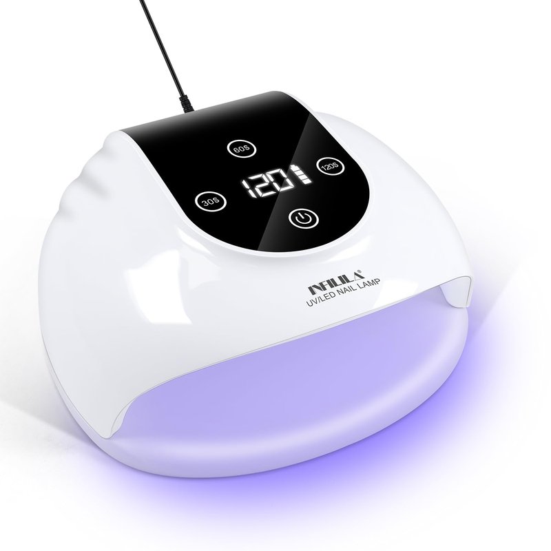NXJ INFILILA UV Nail Lamp, 268W Faster UV LED Nail Lamp Dryer for Gel Polish, Professional Gel Light with 4 Timers and Automatic Sensor for Hands & Feet for Home Salon (Large)