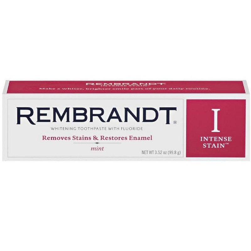 REMBRANDT 1 Week Teeth Whitening Kit with 28 Strips + 2 Tubes Intense Stain Whitening Toothpaste
