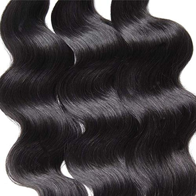 UNice Hair Icenu Series 10A Brazilian Body Wave Virgin Hair 3 Bundles 100% Human Hair Weave Extensions Natural Color 95-100g/piece (10 12 14)