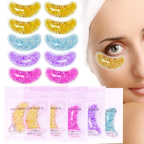 10Pack Under Eye Patches for Puffy Eyes, Reusable Ice Gel Eye Pad Cooling Eye Patch Hot Cold Therapy Eye Mask