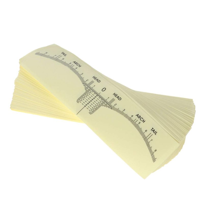 100 pcs Disposable Eyebrow Ruler Sticker Eyebrow Shaping Tools for Makeup Measurement Tattoo Supplies