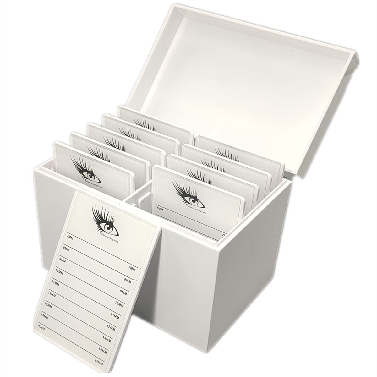 May healthbeauty 10 Layers Acrylic Eyelash Storage Box, Makeup Organizer False Eyelashes Glue Pallet Holder Grafting Extension Close-Packed Display