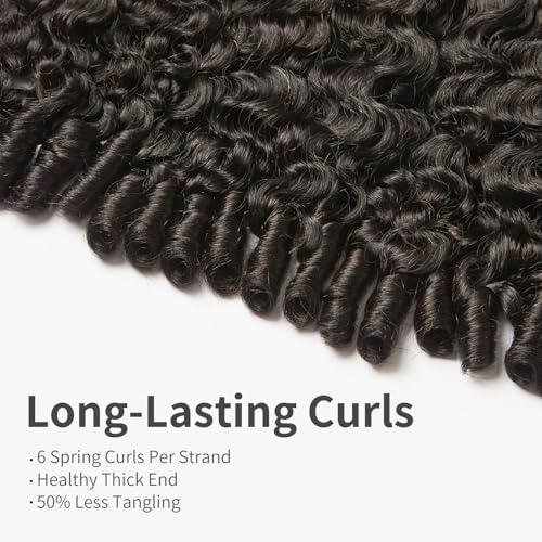 ASHINE Burmese Curly Hair Bundles Unprocessed Raw Human Hair Bundles Natural Black 16 inch