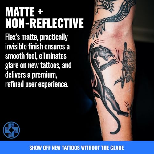 Saniderm Flex Tattoo Aftercare Bandage (New) (Personal Roll, 10.2 in x 2 yd) ? Faster Tatoo Healing and Protection ? Sterile, Waterproof, Flexible, Latex-Free, Tattoo Aftercare Wrap ? Matte Finish