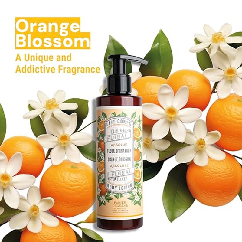 Panier des Sens ?Orange Blossom Hand & Body Lotion for Dry Skin - Hydrating Body Cream for Women - Nourishing Fluid Body Moisturizer Shea Butter & Olive Oil 97% Natural Ingredients Body Care 8.45 Floz