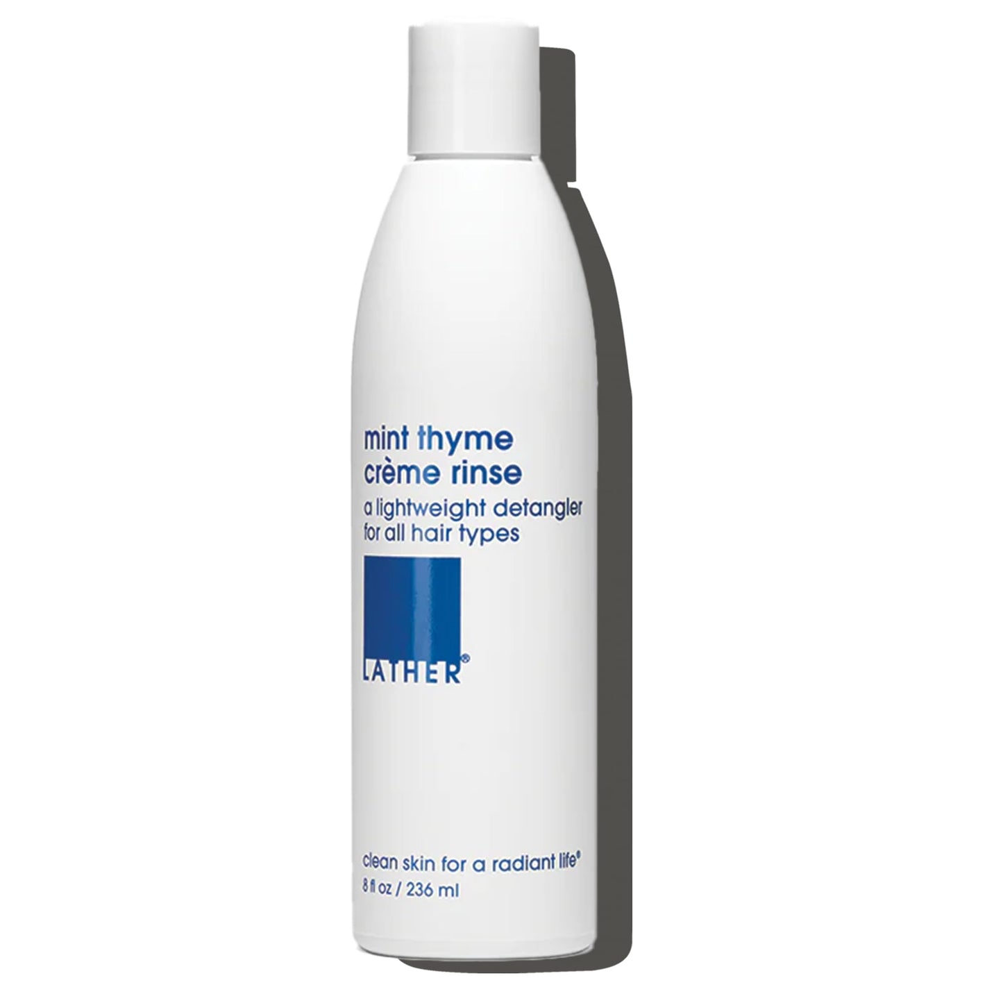 LATHER - Mint Thyme Crème Rinse, 8 fl oz - Hair Conditioner - Lightweight Detangler - All Hair Types - Avocado Oil, Vitamins & Protein - Sensitive Skin Safe - Vegan & Cruelty Free - Beauty & Hair Care
