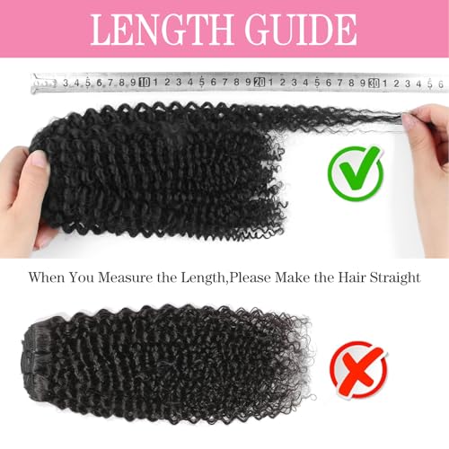 Kinky Curly Clip in Hair Extensions for Women 3C 4A Kinky Curly Clip ins 8pcs 120g/set 10A Brazilian Virgin Human Hair Curly Hair Extensions Natural Black 18 Inch