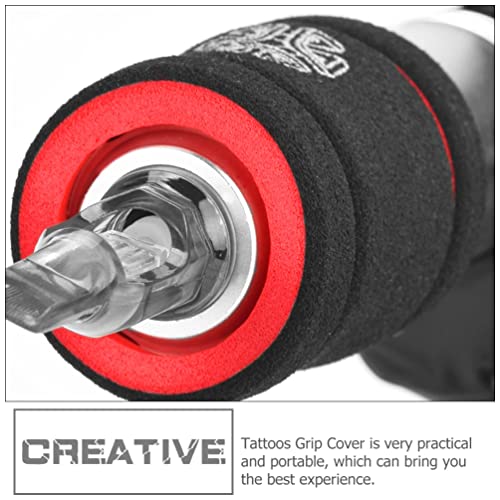 COHEALI 10pcs Tattoo Grip Foam Tube Grips Pen Covers Machine Sleeve Accessories for Tattooing Red