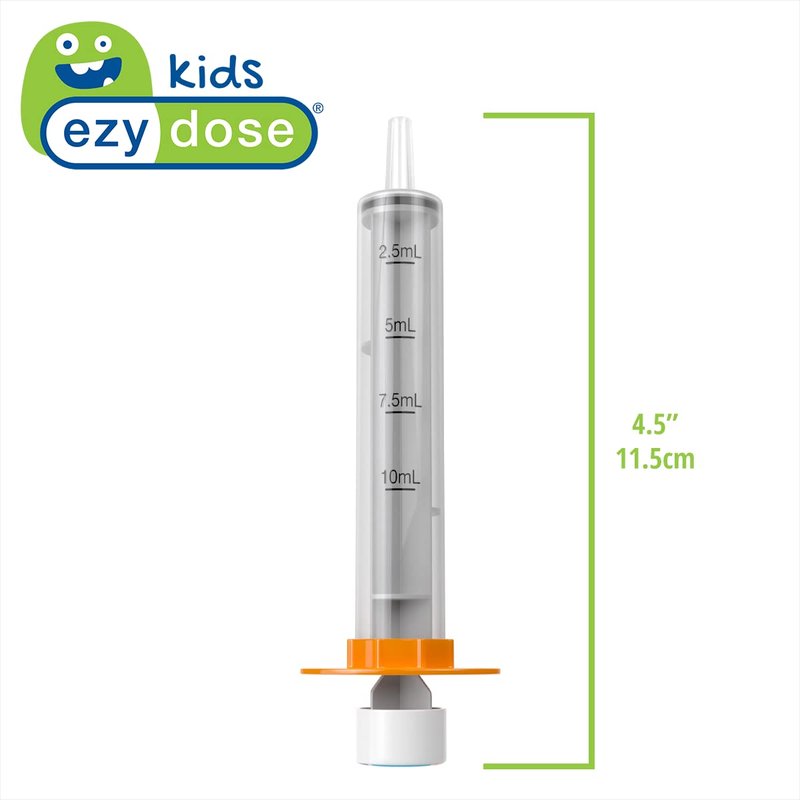 EZY DOSE Kids Baby Oral Syringe & Dispenser, True Easy Design for Liquid Medicine,Tylenol, Motrin, Easy to Administer, Accurate Dosing,10 mL/2 TSP Color Coded, BPA Free