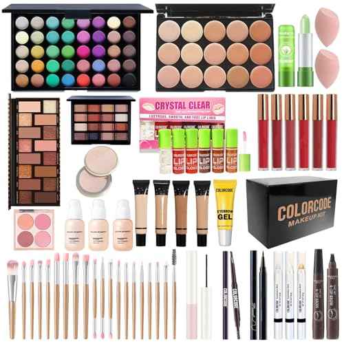 Makeup Set for Teens, All in One Makeup Kit for Women Full Kit with Eyeshadow Palettes Face Concealer Foundation Lip Stain Blush Eyebrow Pen Makeup Brushes, Beginner Friendly Make Up Sets (CK02)
