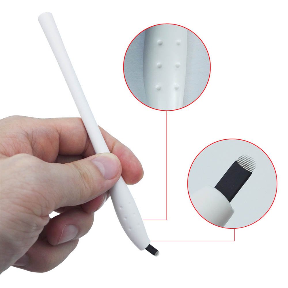CHOOSE-IT 18U Microblading Disposable Pens Microblading Supplies 10 PCS Signature Microblading Needle Pen Microblading Kit Eyebrow Makeup Disposable Sterile Microblades