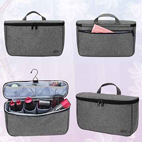 Teamoy Travel Storage Bag Compatible with Dyson Airwrap Styler, Portable Travel Organizer for Airwrap Styler and Attachments, Gray