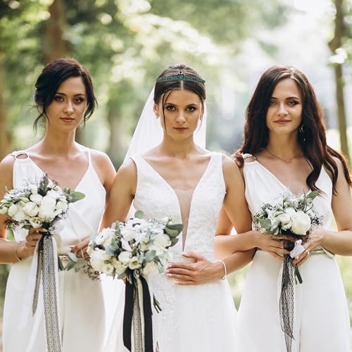 LIMELIA Handmade Slim Green Tiara for Women ? Glitter Crown for Henna, Wedding, Prom, Birthday, Pageant, Halloween & Christmas | Crystal Headpiece ? Slim Design