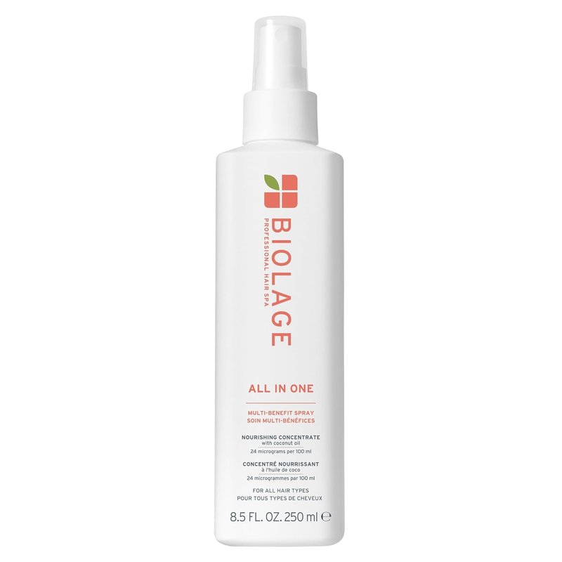 Biolage All-In-One Multi-Benefit Hair Spray - Leave-In Treatment & Heat Protectant | Coconut Oil, Vegan, Frizz Control