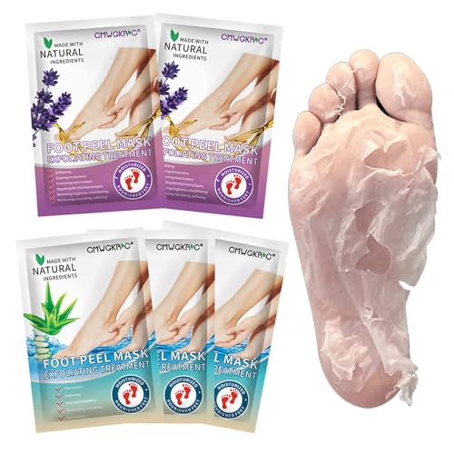 5 Pack Foot Peeling Mask,Exfoliator Peel Off Calluses Dead Skin Callus Remover,Foot Mask for Dry Cracked Feet,Foot Peel Masks for Men and Women Feet Peeling Mask for Stocking Stuffers