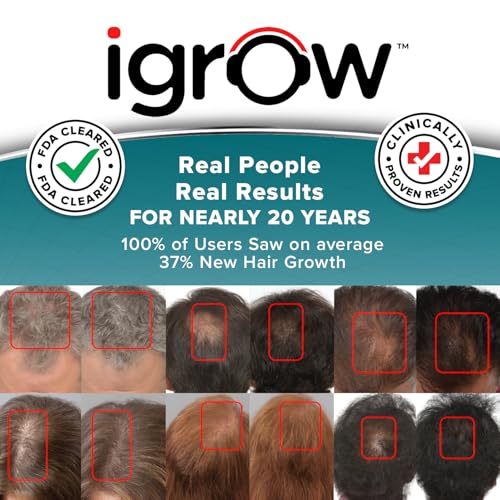 iGrow Laser Hair Growth System - Clinically Proven, FDA Cleared Laser Cap Hair Growth for Men & Women.