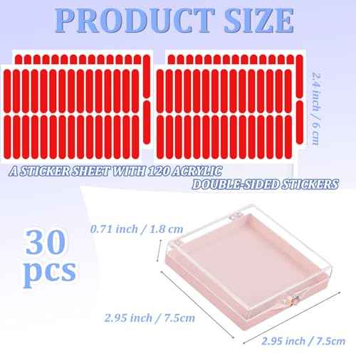 30 Sets Press on Nail Box Nail Display Case Artificial Nail Display Storage Box with 60 Pcs Adhesive Double Sided Tape Press On Nail Packaging for Nail Salon