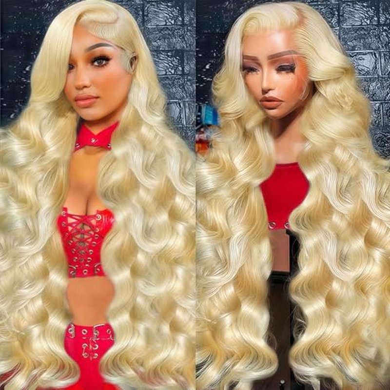 30 Inch 613 13x6 Lace Front Wig Human Hair 200 Density Blonde Body Wave Lace Front Wigs Human Hair Pre Plucked Blonde Wig Human Hair 613 HD Lace Frontal Wigs
