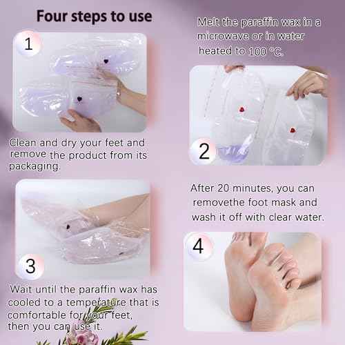 Paraffin Wax Gloves,Paraffin Hand & Foot Treatments and Booties Set for Intensive Hydration at Home Or Spa(Lavender) 2 Pair Hand & Foot Wax Gloves