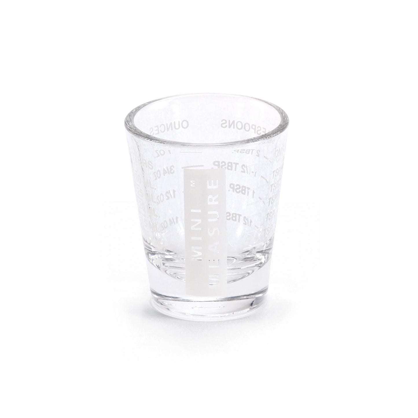 Kolder Mini Measure Heavy Glass, 20-Incremental Measurements Multi-Purpose Liquid and Dry Measuring Shot Glass, White